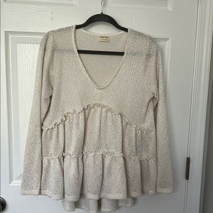 Peach Love California Ivory Ruffle top